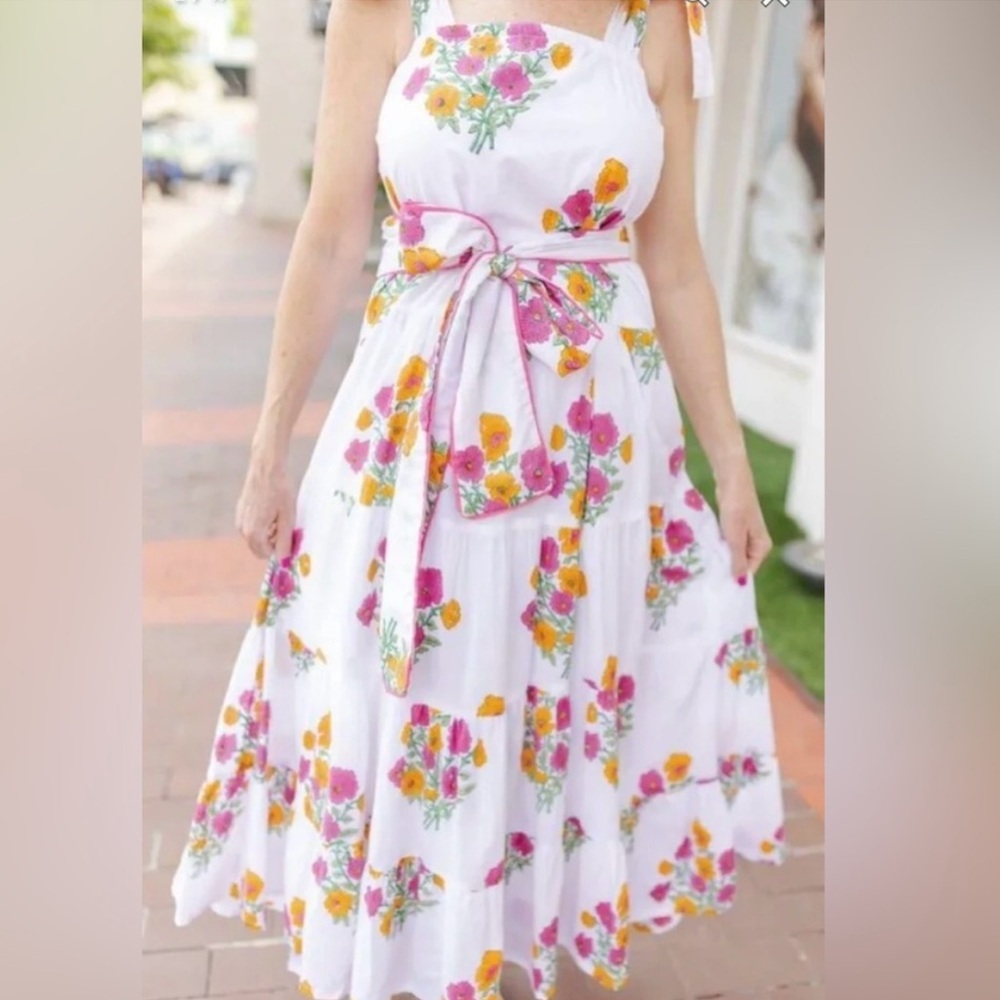 Victoria Dunn White Tie top Maxi Sundress